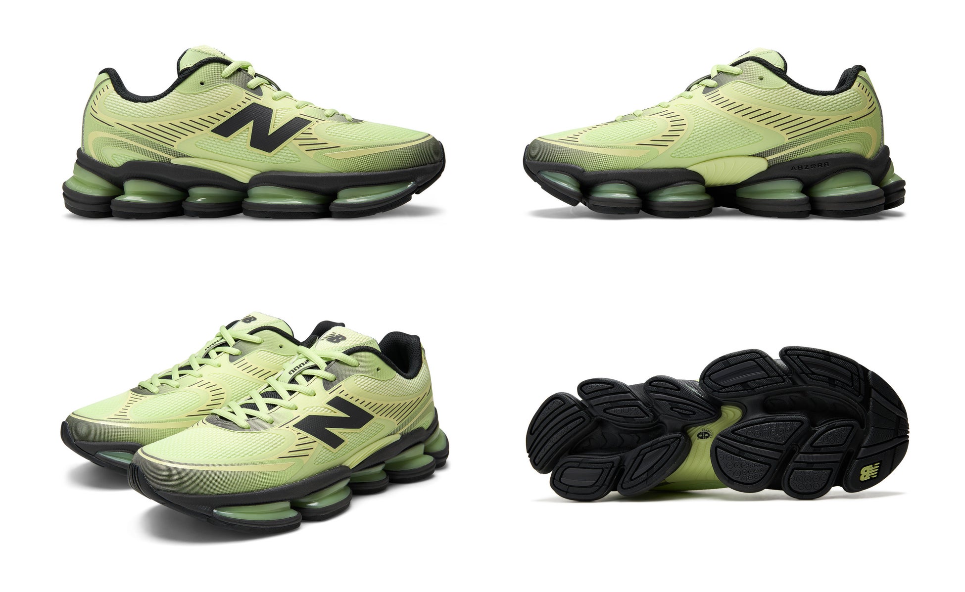 New Balance ABZORB 2000 Yellow, yellow-green mesh upper and black sole with green ABZORB SBS pods